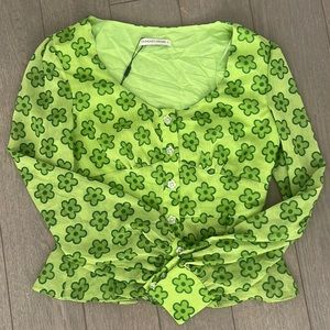 The East Order Floral Green Top